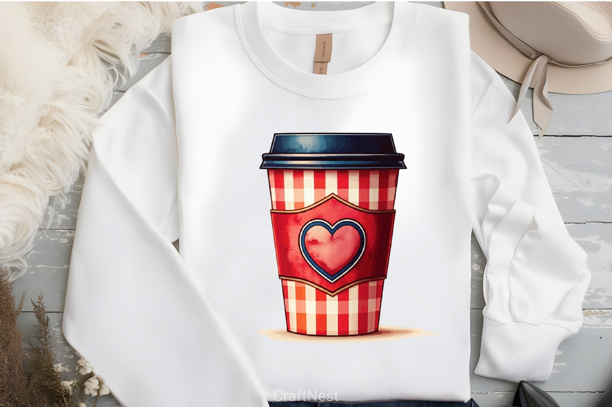 Christmas Plaid Coffee Cup Clipart Bundle - CraftNest - Digital Crafting and Art