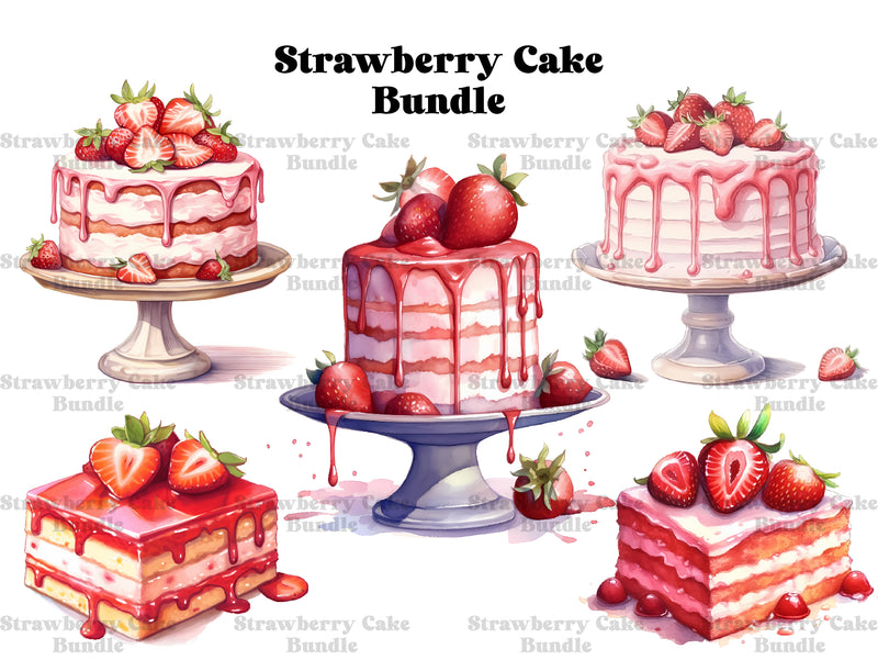 Strawberry Cake Clipart - CraftNest