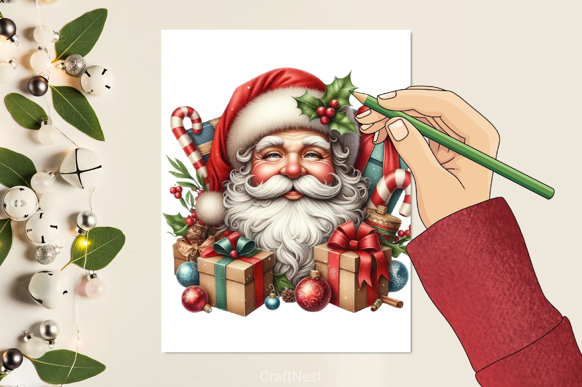 Santa Claus Christmas Presents Clipart Bundle - CraftNest - Digital Crafting and Art