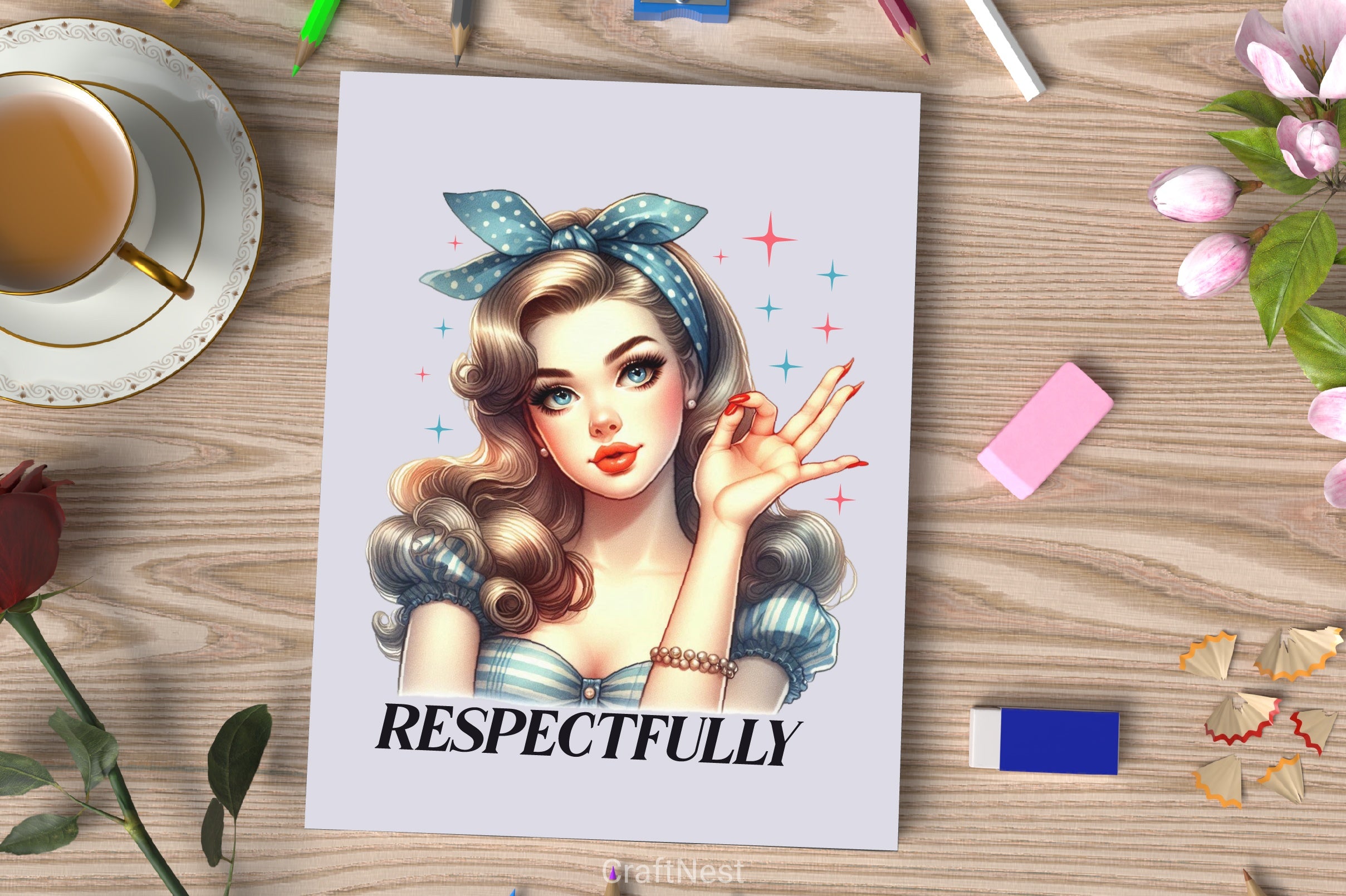 Vintage Girl Clipart Bundle - CraftNest - Digital Crafting and Art