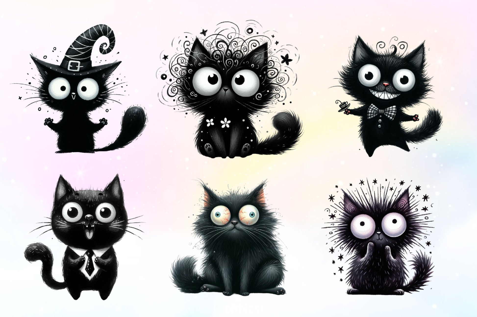 Funny Black Cats Clipart Bundle 3 - CraftNest - Digital Crafting and Art