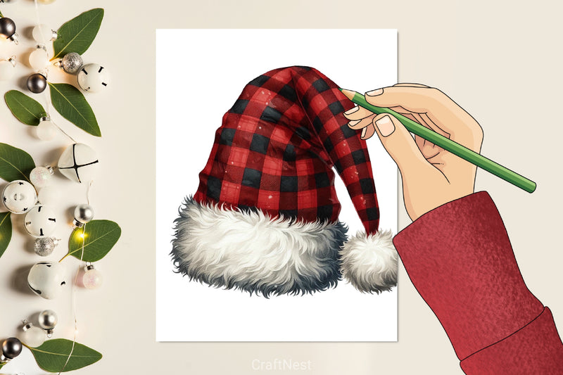 Christmas Santa Hat Clipart Bundle - CraftNest - Digital Crafting and Art