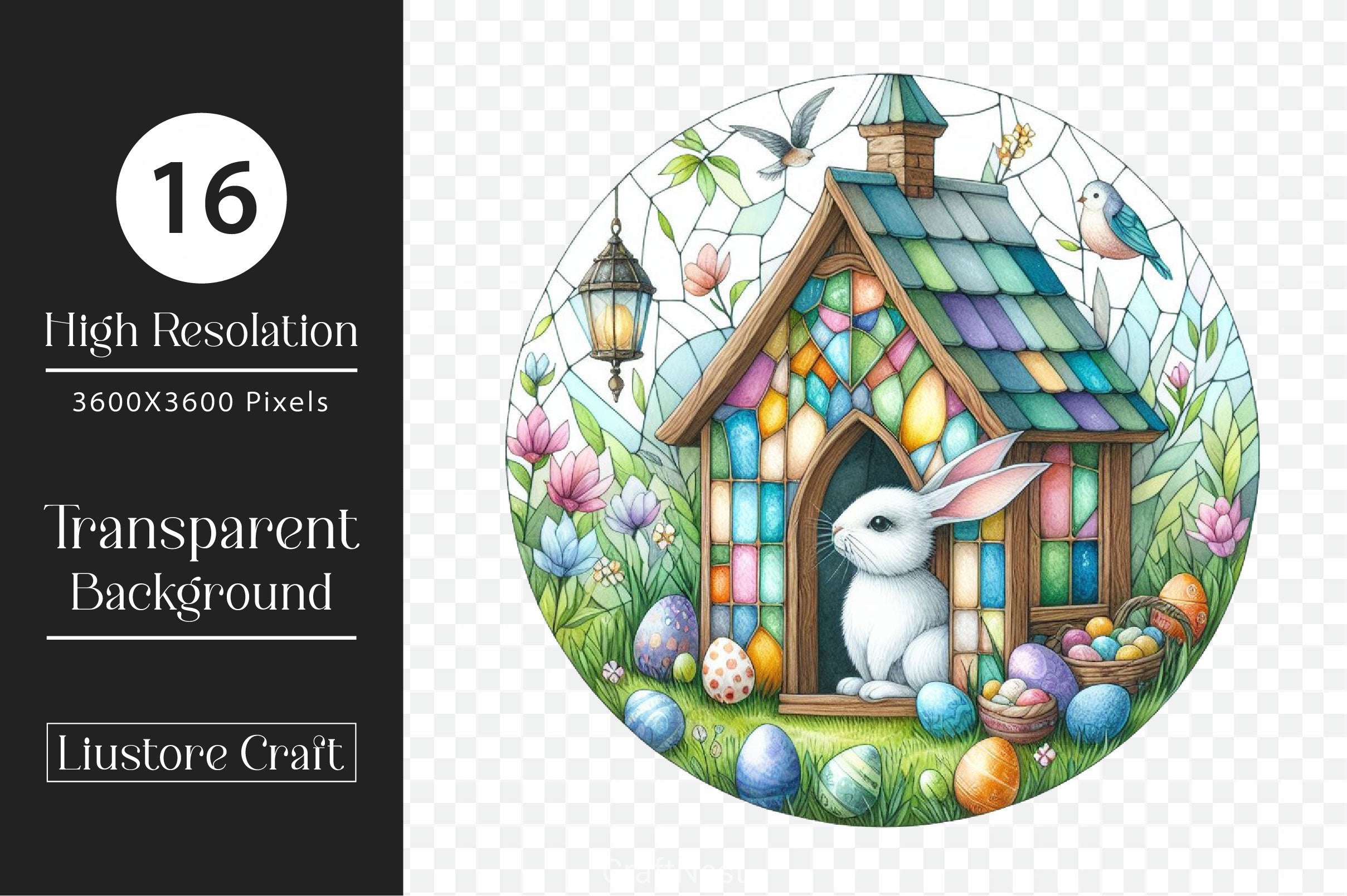 Round Stained Glass Easter Clipart Bundle - CraftNest - Digital Crafting and Art