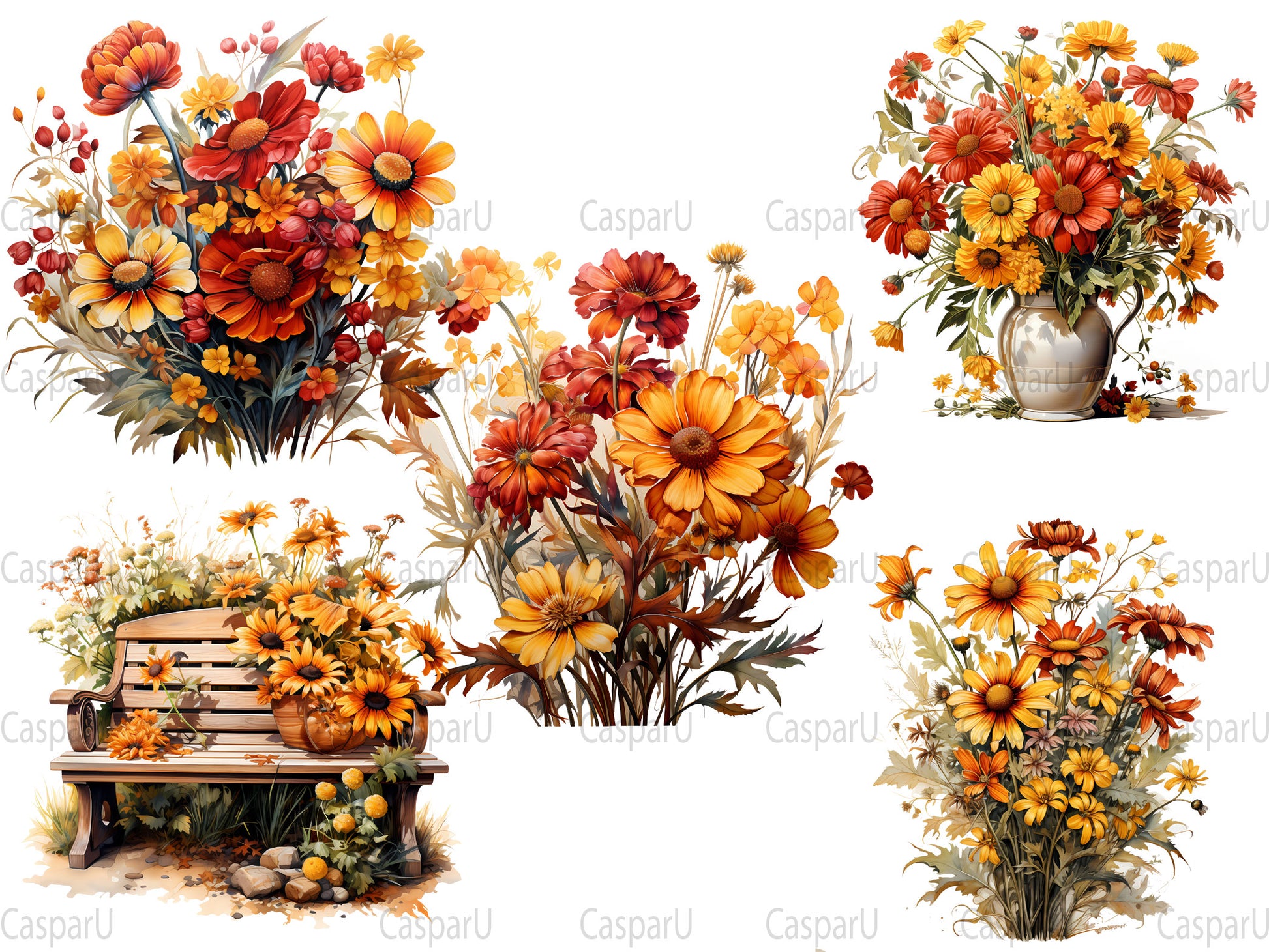 Helenium Harmony Clipart - CraftNest