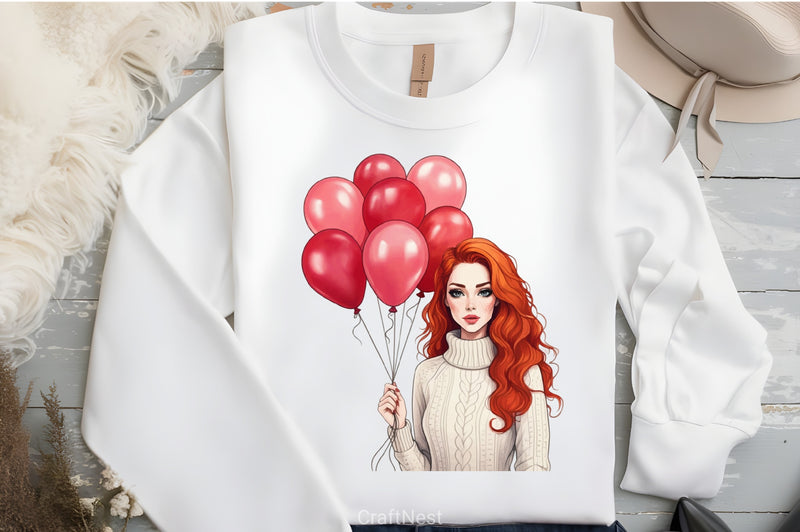 Valentine Girl Clipart Bundle 1 - CraftNest - Digital Crafting and Art