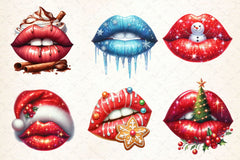 Christmas Lips Christmas Clipart Bundle - CraftNest - Digital Crafting and Art