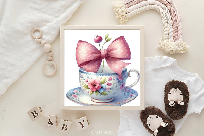 Teacup Bow Clipart Bundle - CraftNest - Digital Crafting and Art
