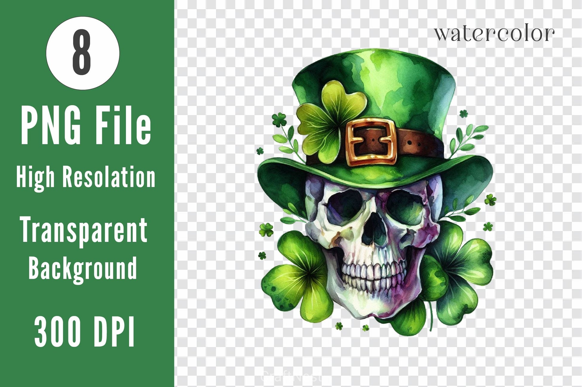 St Patricks Skull Clipart Bundle - CraftNest - Digital Crafting and Art