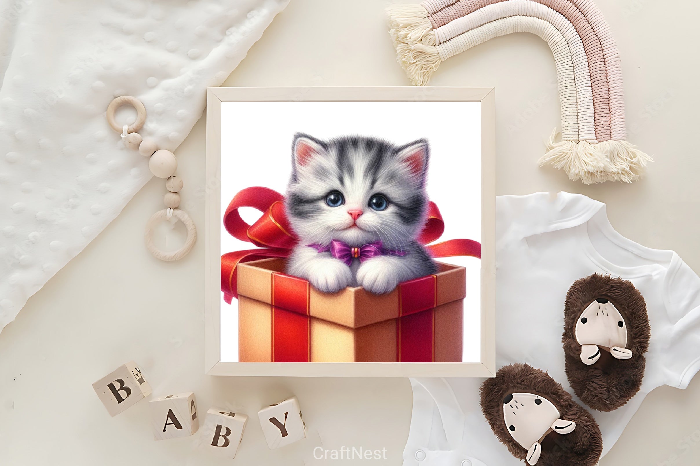 Kitten in Present Box Clipart Bundle - CraftNest - Digital Crafting and Art