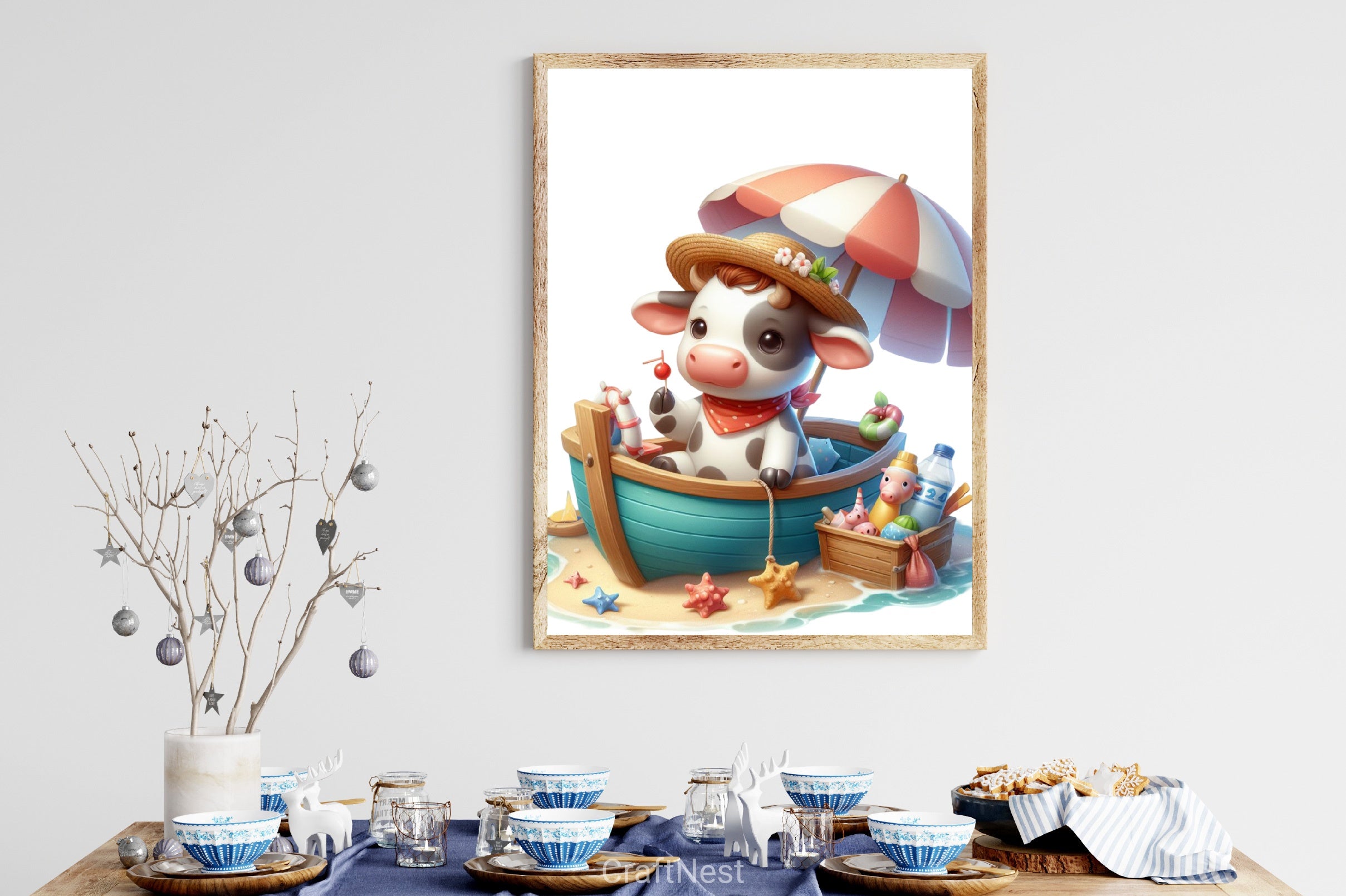 Cute Cow Boat Summer Clipart Bundle - CraftNest - Digital Crafting and Art