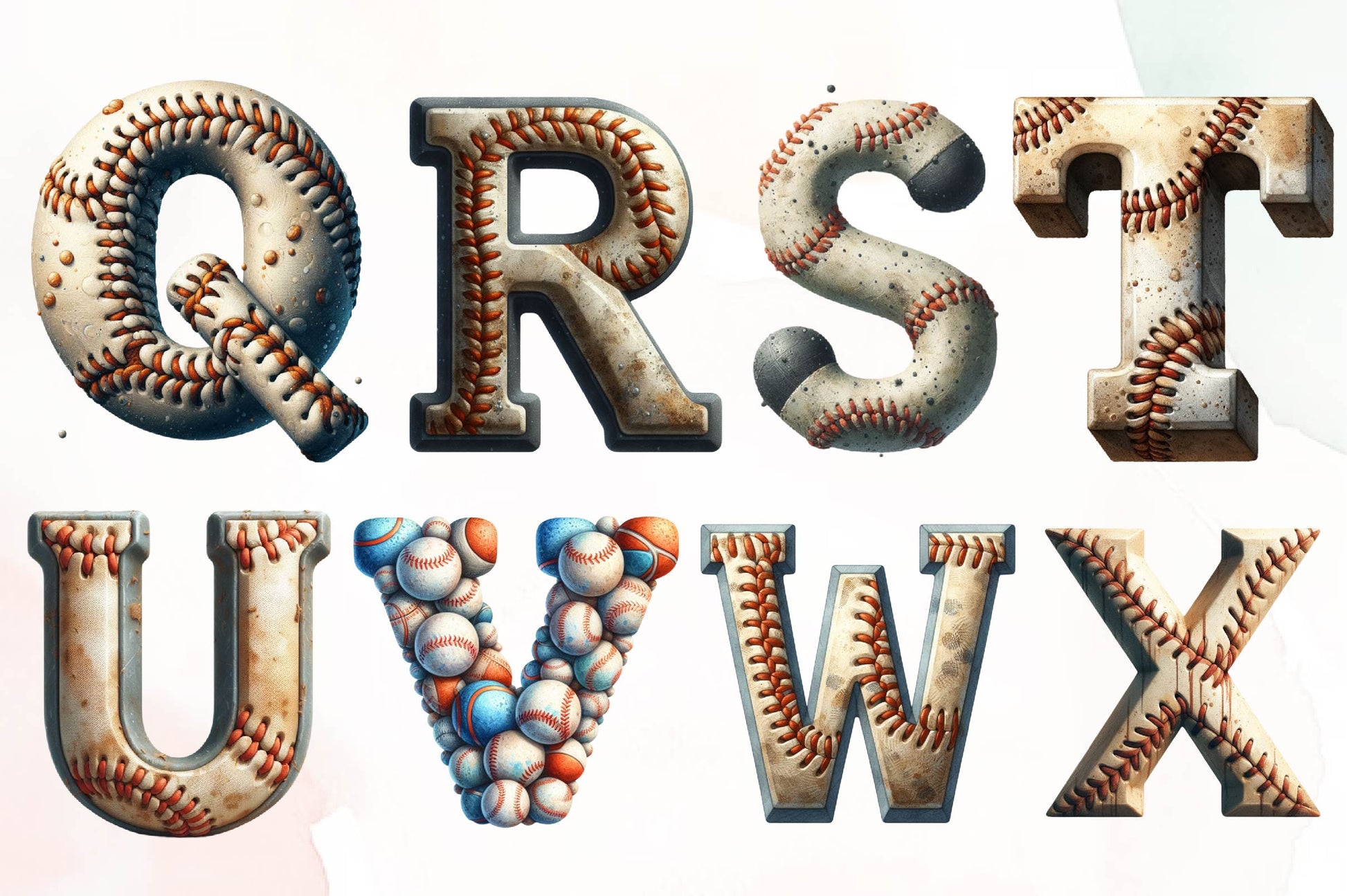 Baseball Dirty Alphabet Clipart Bundle - CraftNest - Digital Crafting and Art