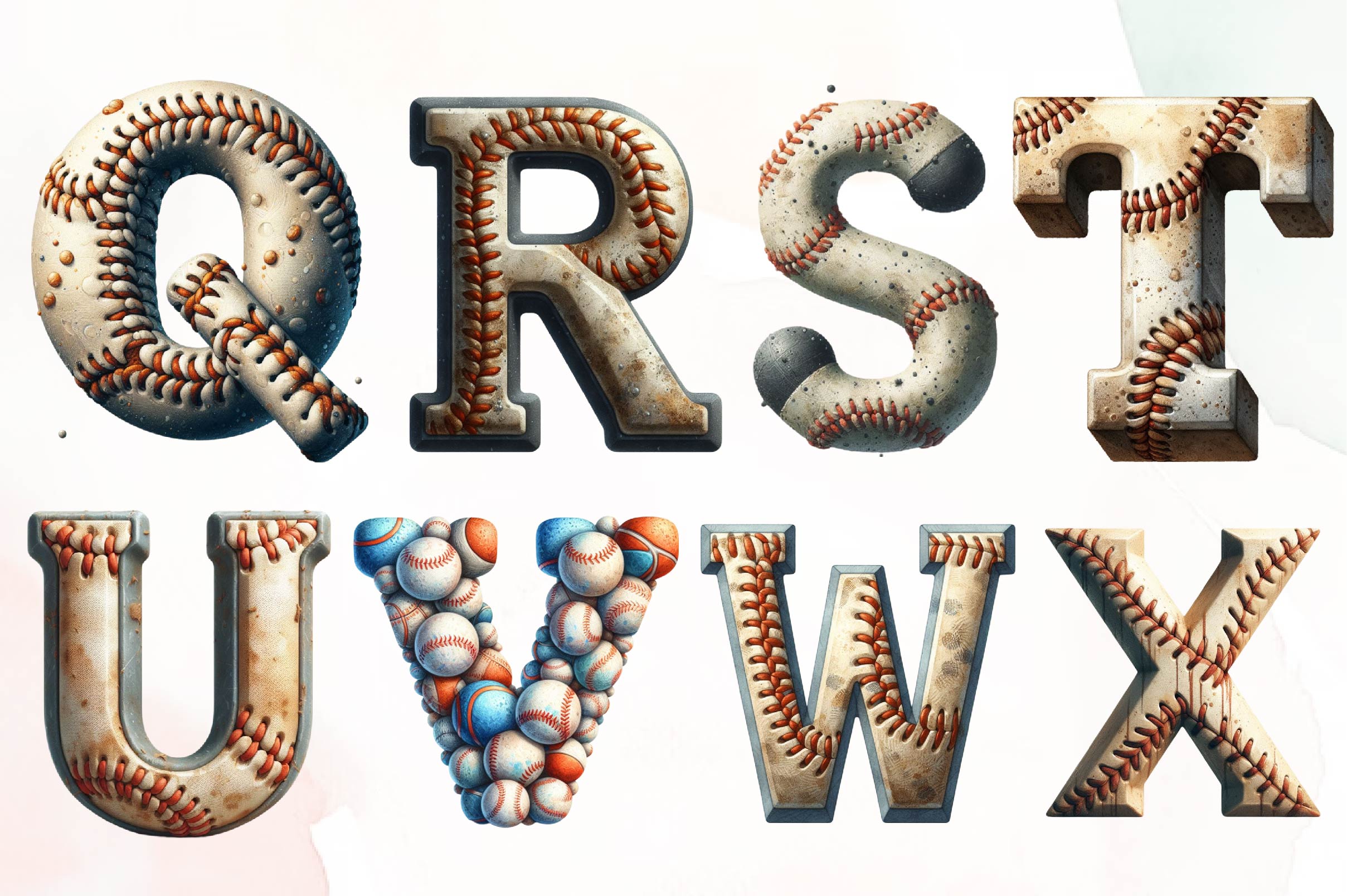 Baseball Dirty Alphabet Clipart Bundle - CraftNest - Digital Crafting and Art