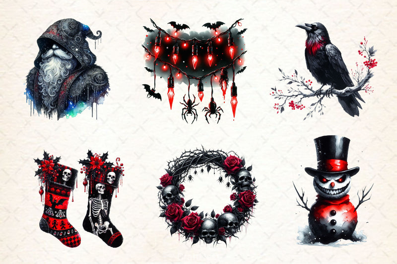 Gothic Christmas Clipart Bundle 2 - CraftNest - Digital Crafting and Art