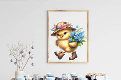 Cute Chick Spring Flowers Clipart Bundle - CraftNest - Digital Crafting and Art