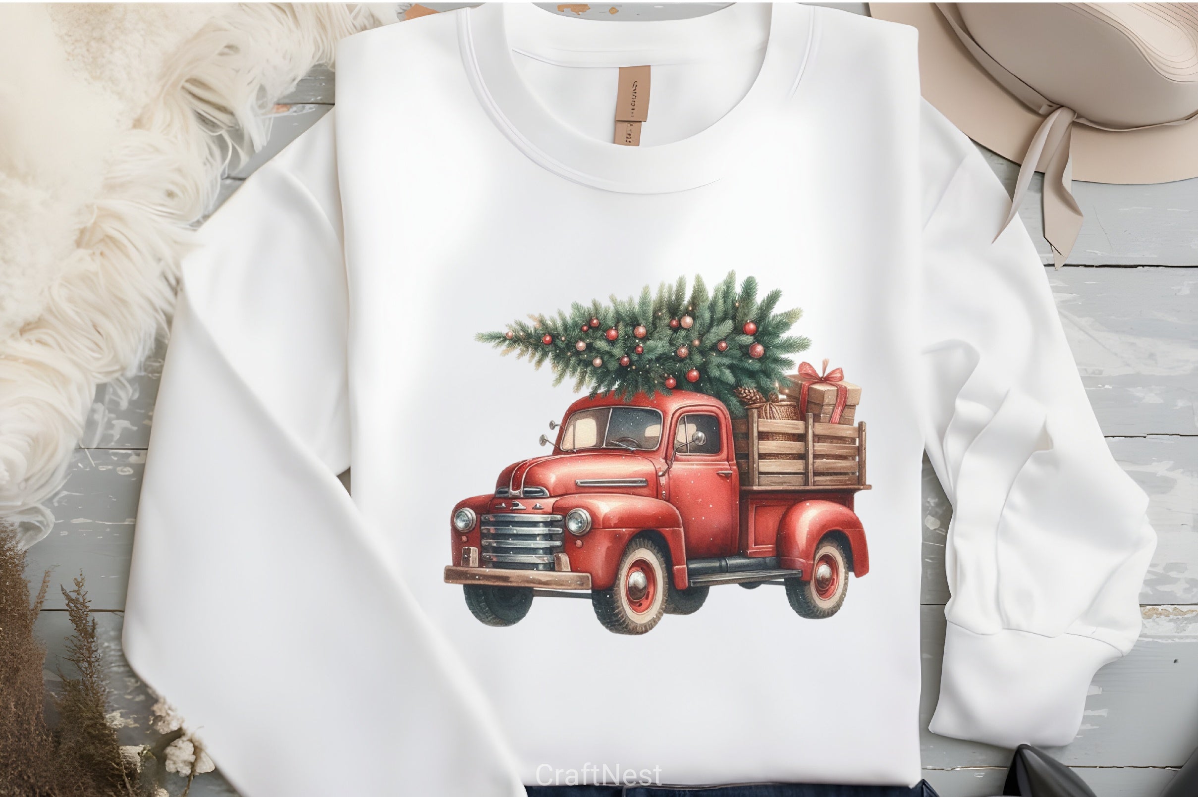 Christmas Red Truck Clipart Bundle - CraftNest - Digital Crafting and Art