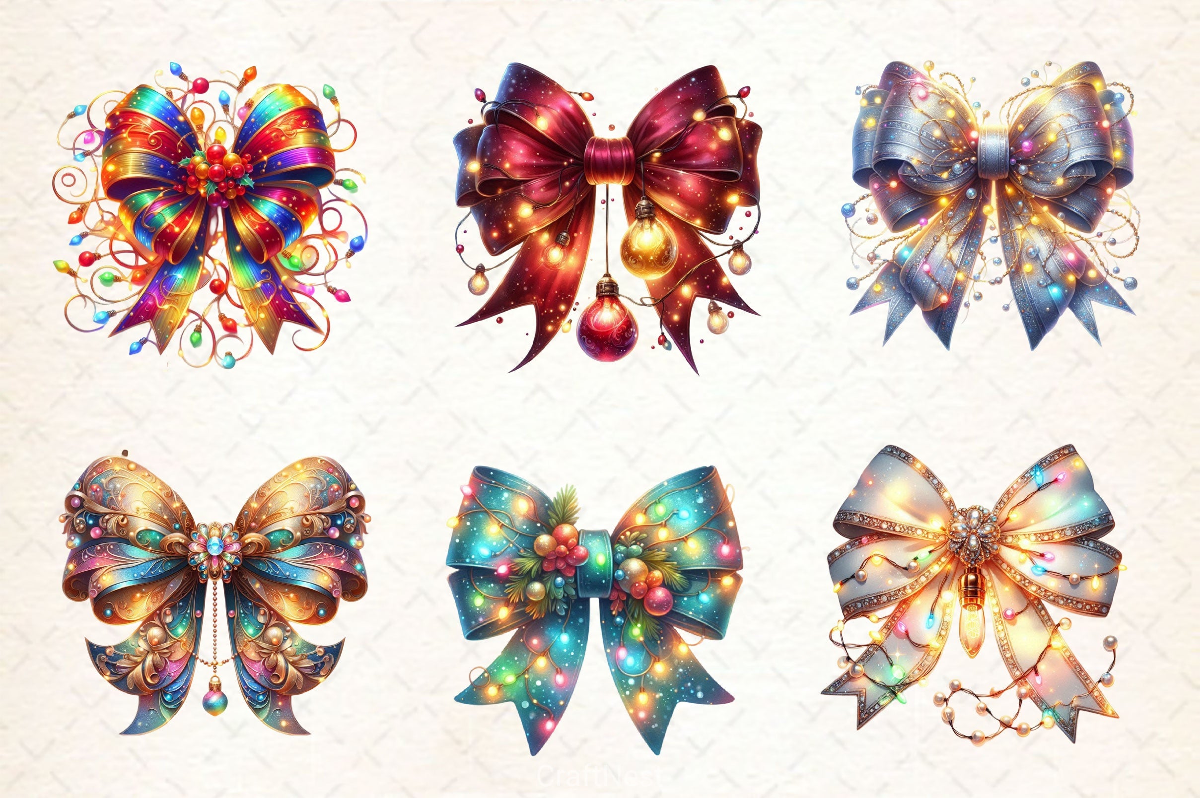 Christmas Bow Clipart Bundle 2 - CraftNest - Digital Crafting and Art