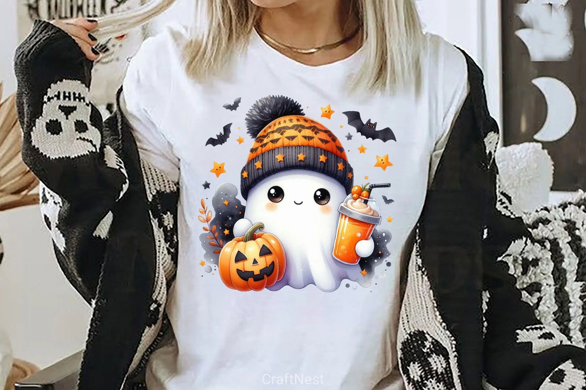 Cute Ghost Cute Halloween Clipart Bundle 9 - CraftNest - Digital Crafting and Art