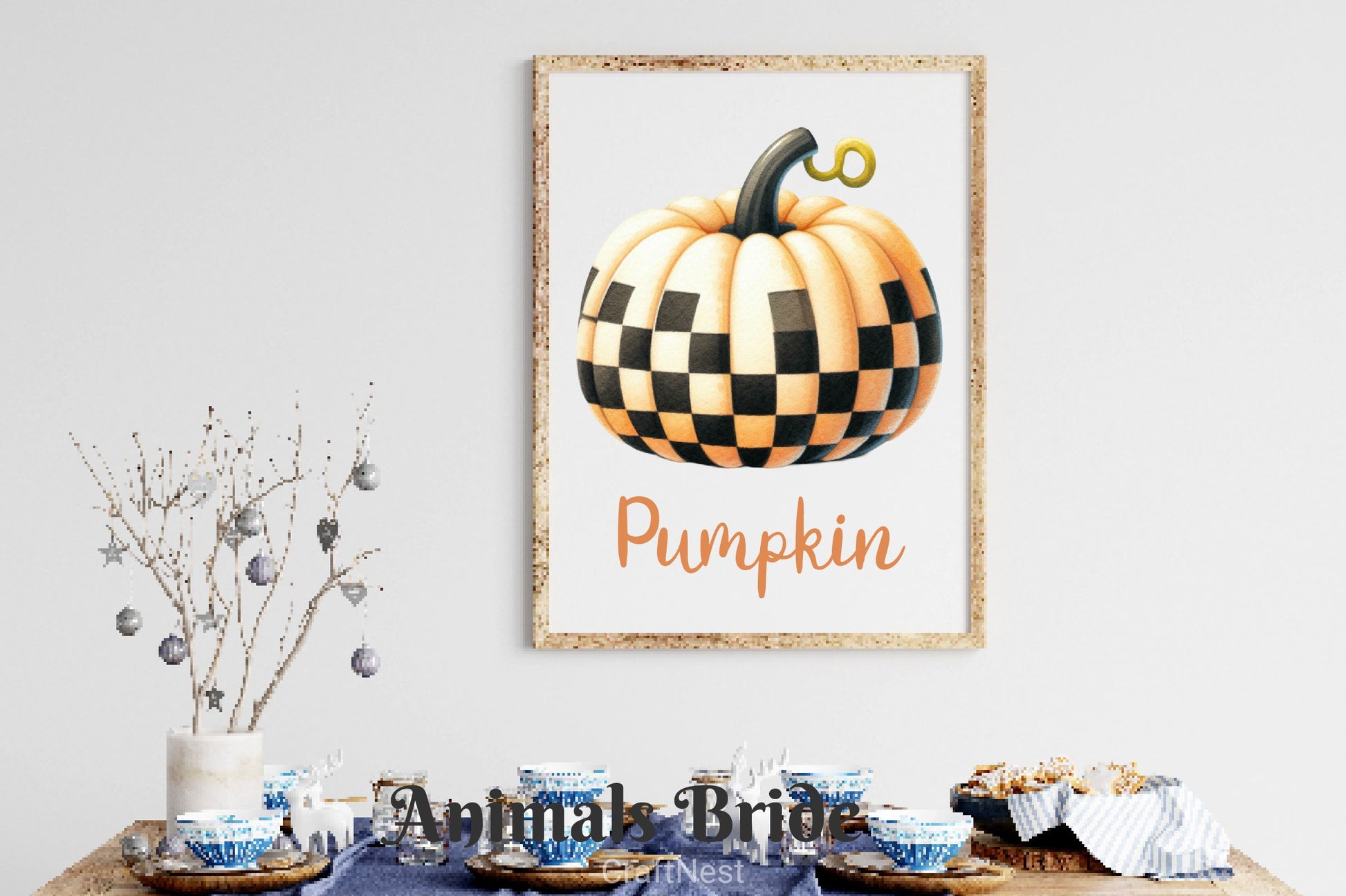Checkered Pumpkin Clipart Bundle 2 - CraftNest - Digital Crafting and Art