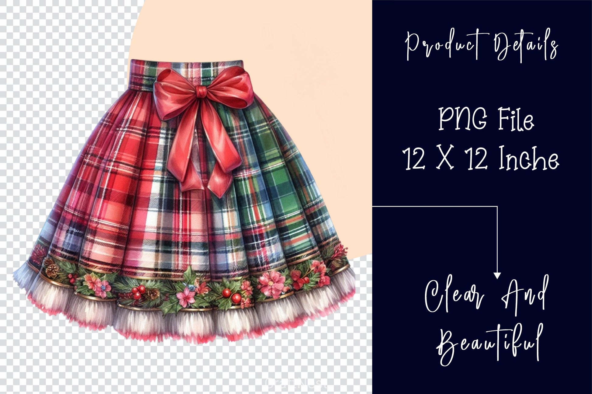 Christmas Plaid Skirt Clipart Bundle 3 - CraftNest - Digital Crafting and Art