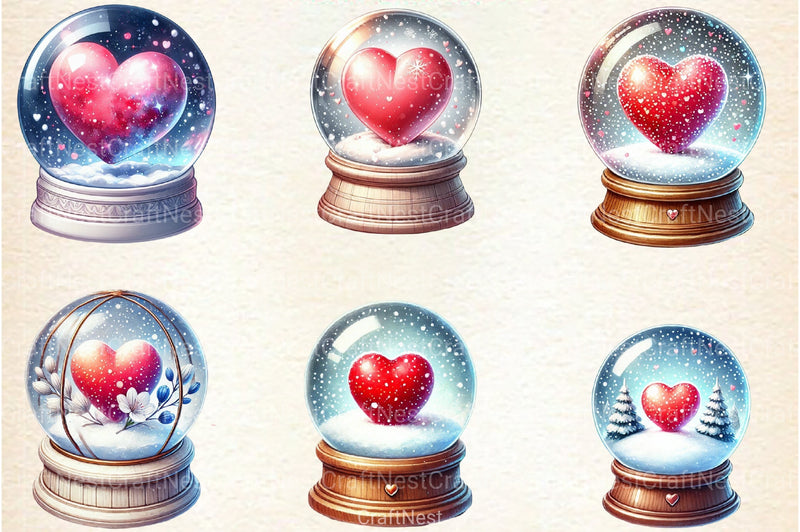 Love Snowglobe Clipart Bundle - CraftNest - Digital Crafting and Art