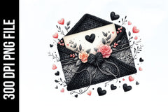 Black Valentine Crochet Envelopes Bundle - CraftNest - Digital Crafting and Art