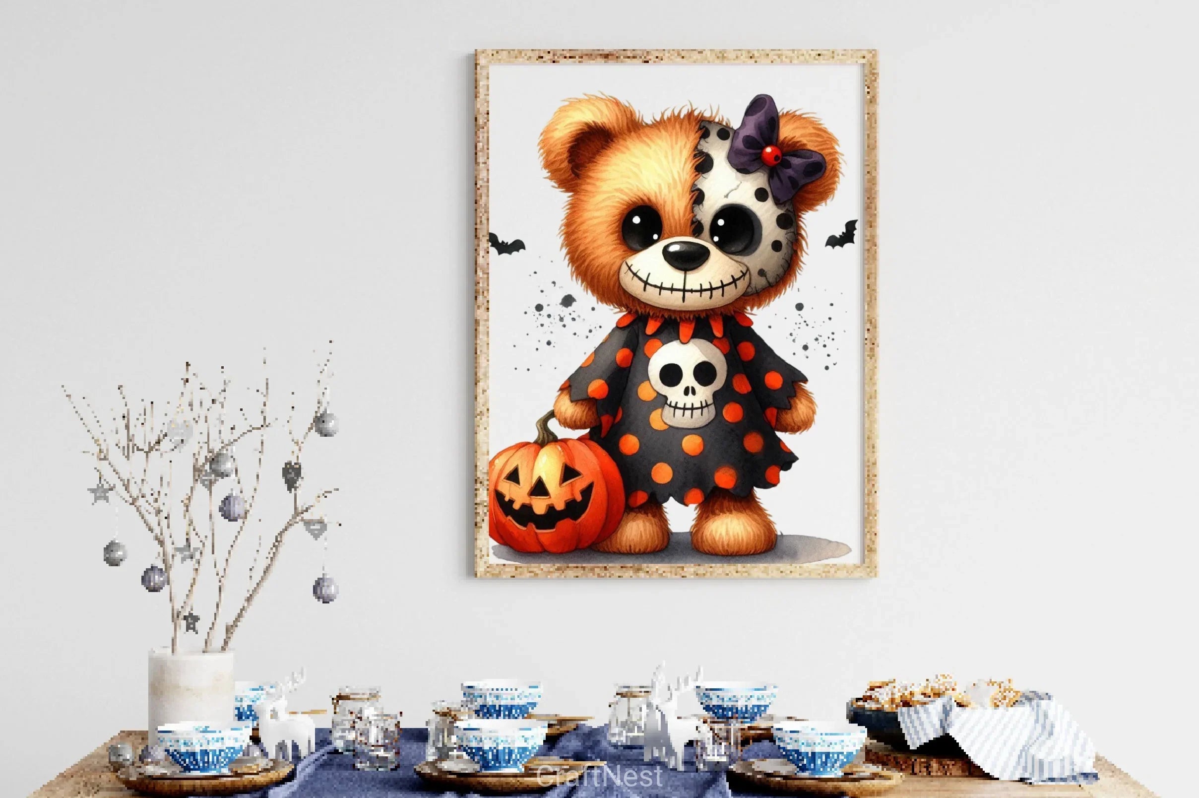 Spooky Halloween Teddy Bear Clipart Bundle - CraftNest - Digital Crafting and Art