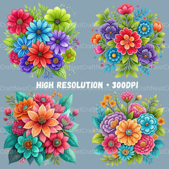 Mexican Flowers 2 Clipart Bundle - CraftNest - Digital Crafting and Art
