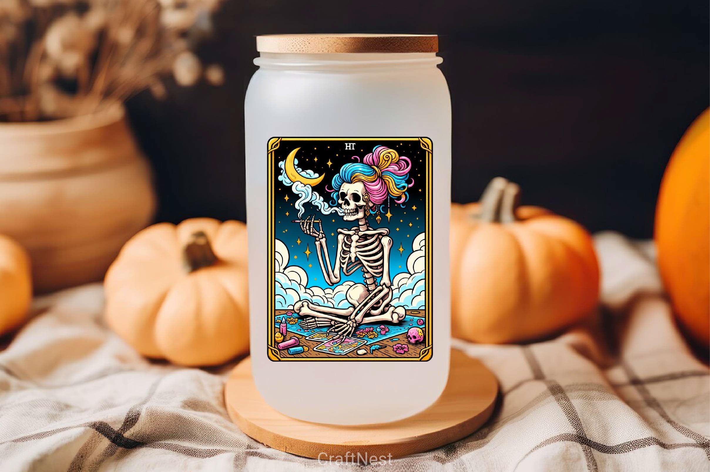 The Stoner Skeleton Tarot Card Clipart Bundle - CraftNest - Digital Crafting and Art