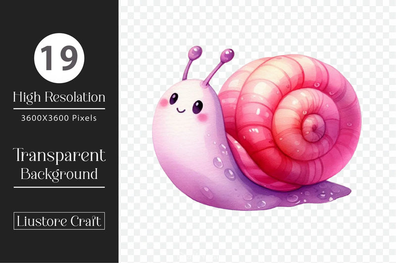 Cute Snails Clipart Bundle - CraftNest - Digital Crafting and Art