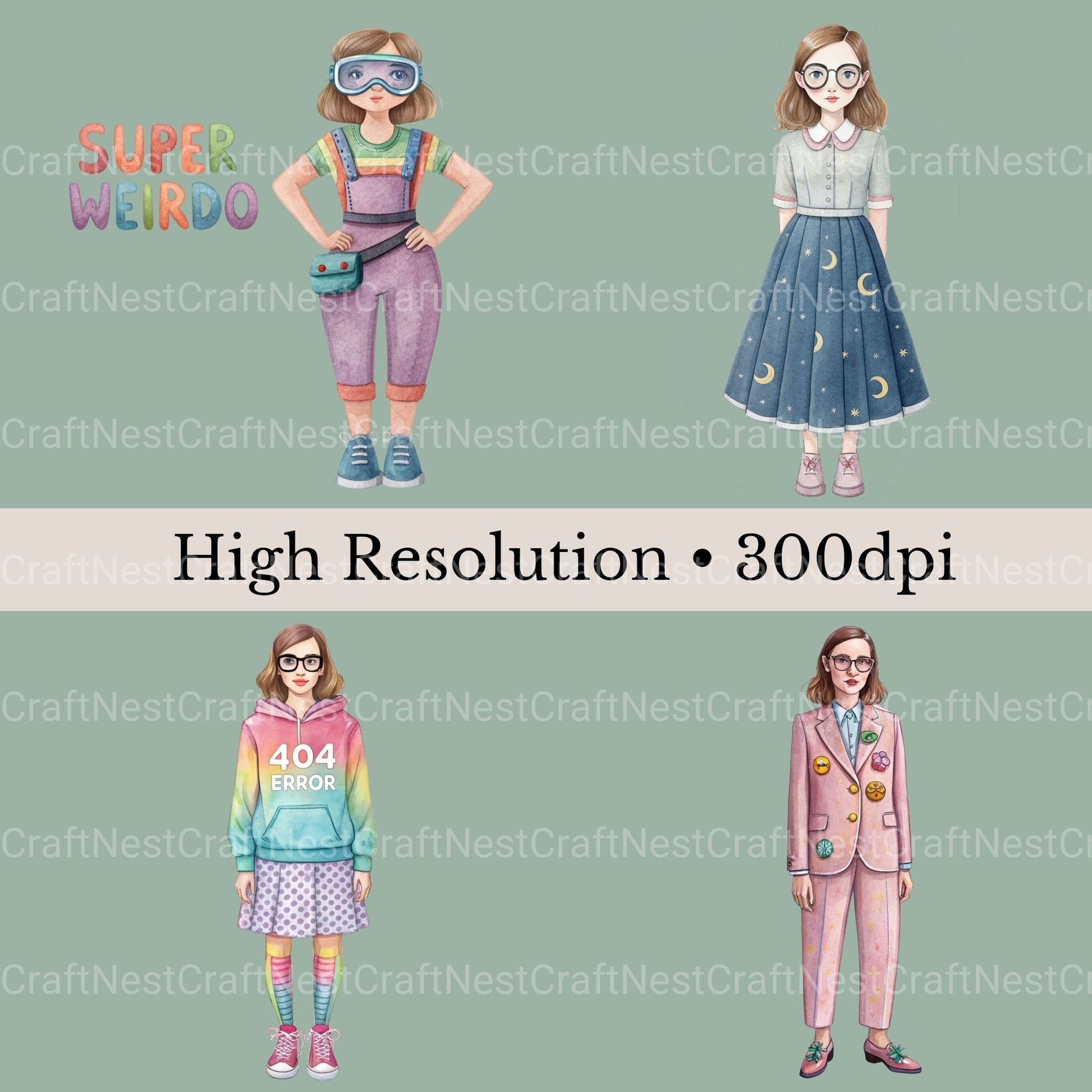 Super Weirdo Clipart Bundle - CraftNest - Digital Crafting and Art