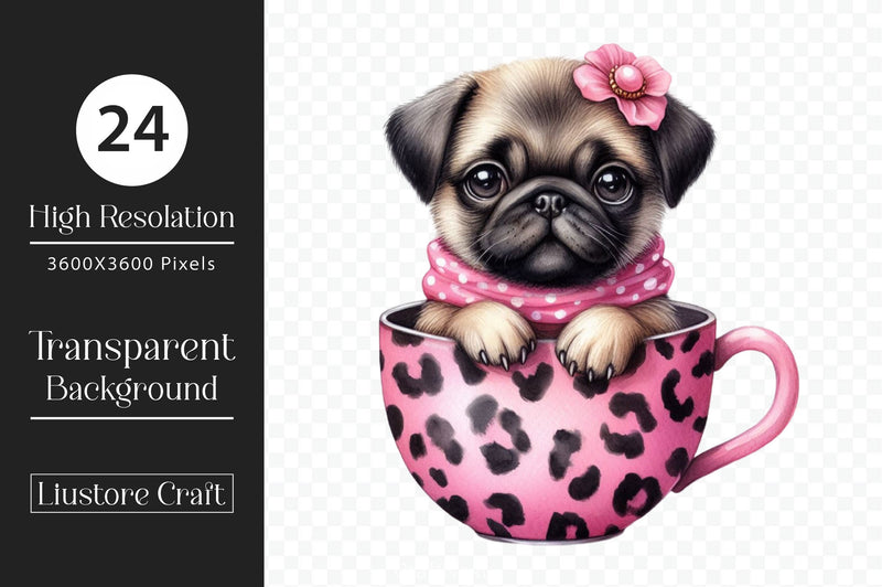 Dog Sitting In Tea Cup Clipart Bundle - CraftNest - Digital Crafting and Art