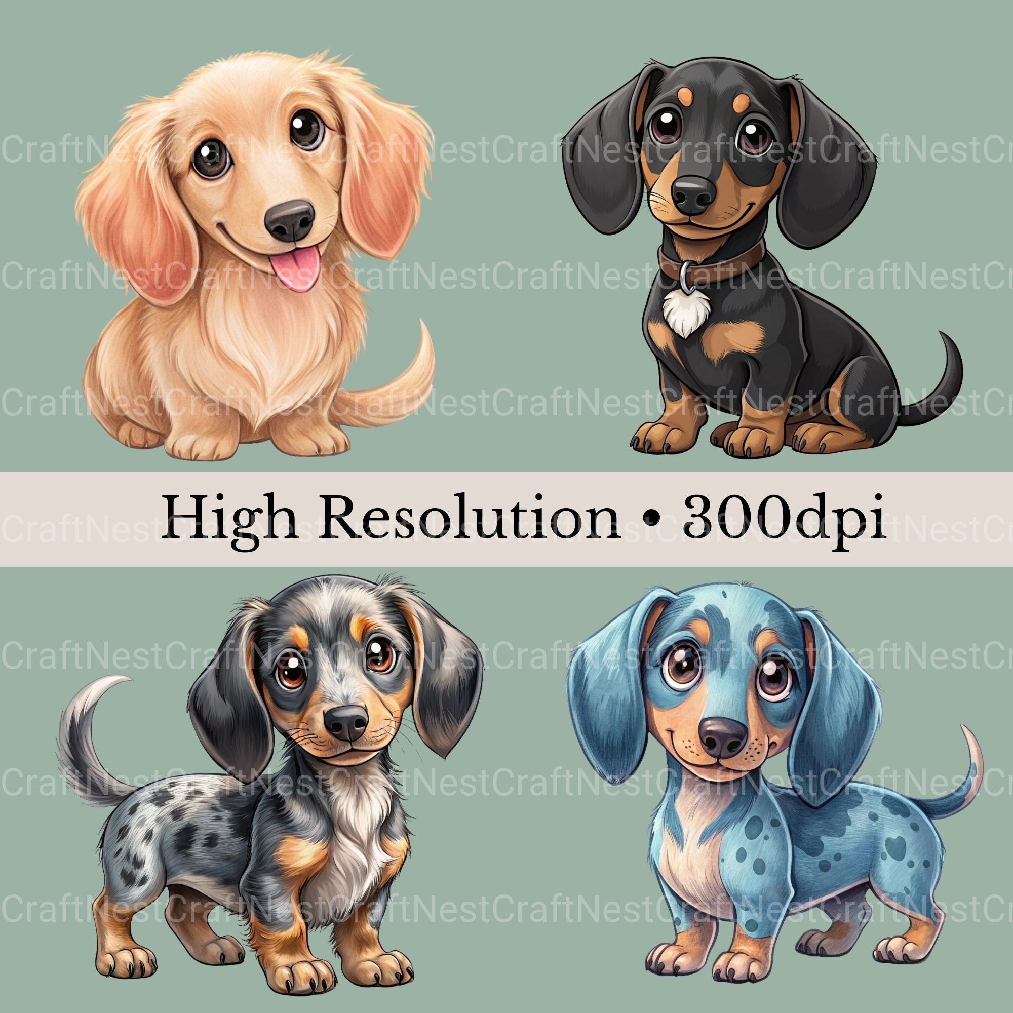 Dachshunds Clipart Bundle - CraftNest - Digital Crafting and Art