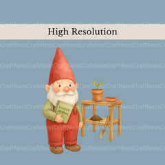 Gnomes Gardening 1 Clipart Bundle - CraftNest - Digital Crafting and Art