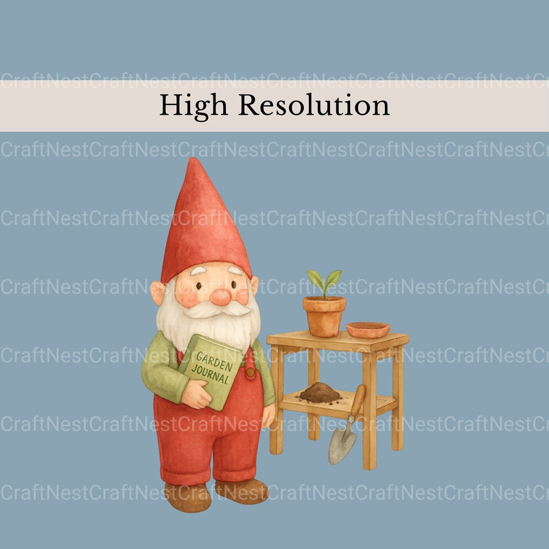Gnomes Gardening 1 Clipart Bundle - CraftNest - Digital Crafting and Art