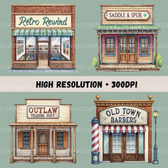 Village Shops Clipart Bundle - CraftNest - Digital Crafting and Art