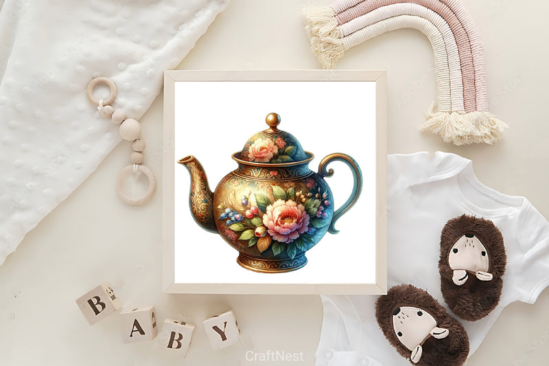 Vintage Teapot Clipart Bundle - CraftNest - Digital Crafting and Art
