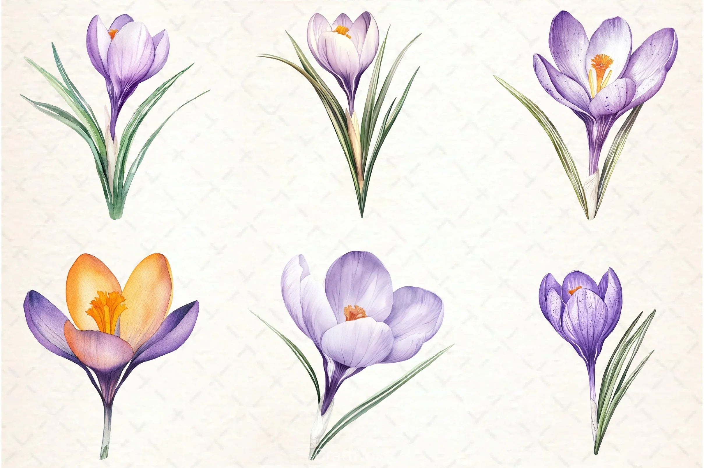 Crocuses Flowers Clipart Bundle - CraftNest - Digital Crafting and Art