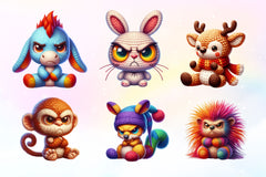 Crochet Grumpy Animals Clipart Bundle - CraftNest - Digital Crafting and Art