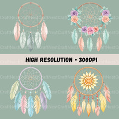 Dreamcatchers Pastel Clipart Bundle - CraftNest - Digital Crafting and Art