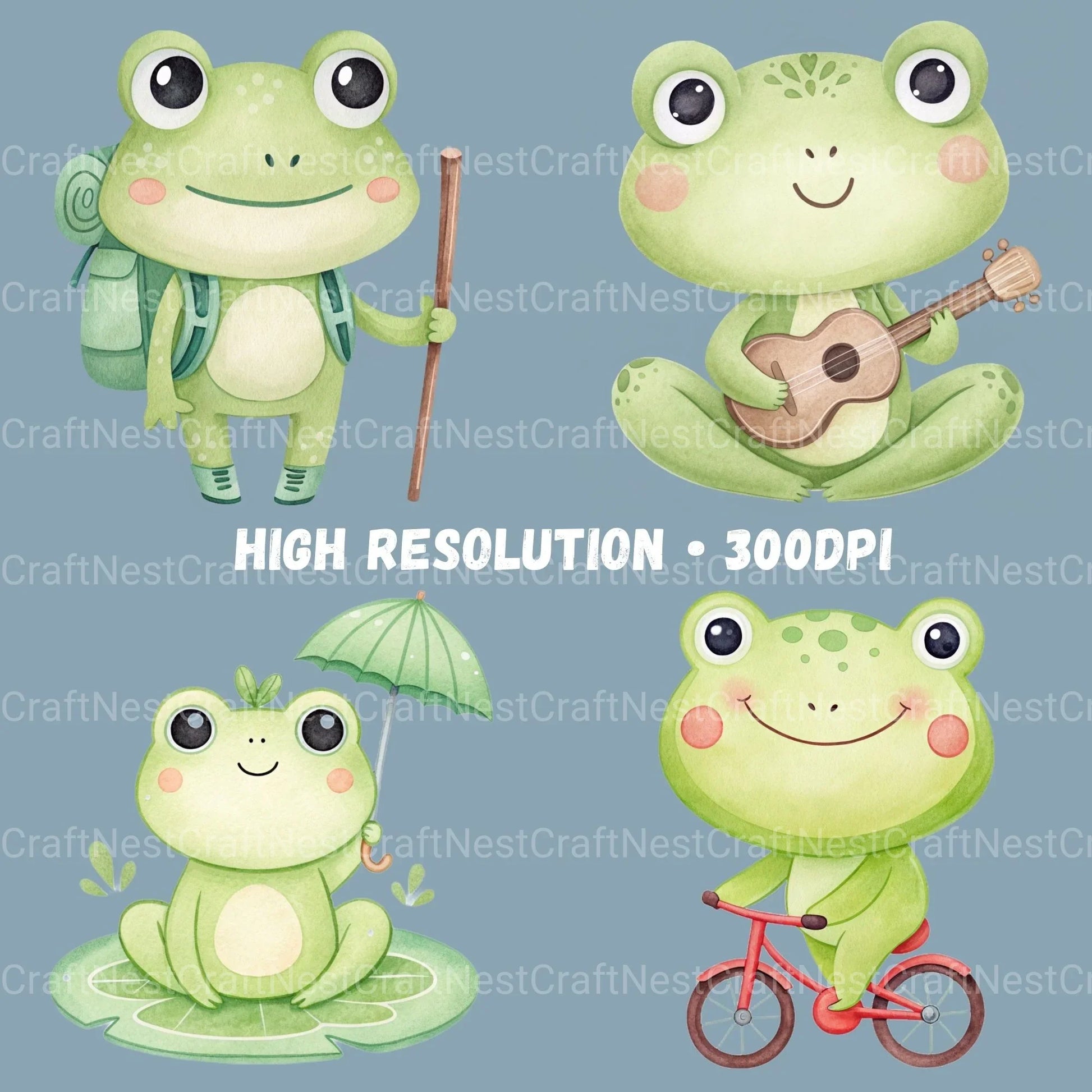 Frogs Clipart Bundle 2 - CraftNest - Digital Crafting and Art