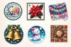 Christmas Stamps Clipart Bundle 2 - CraftNest - Digital Crafting and Art