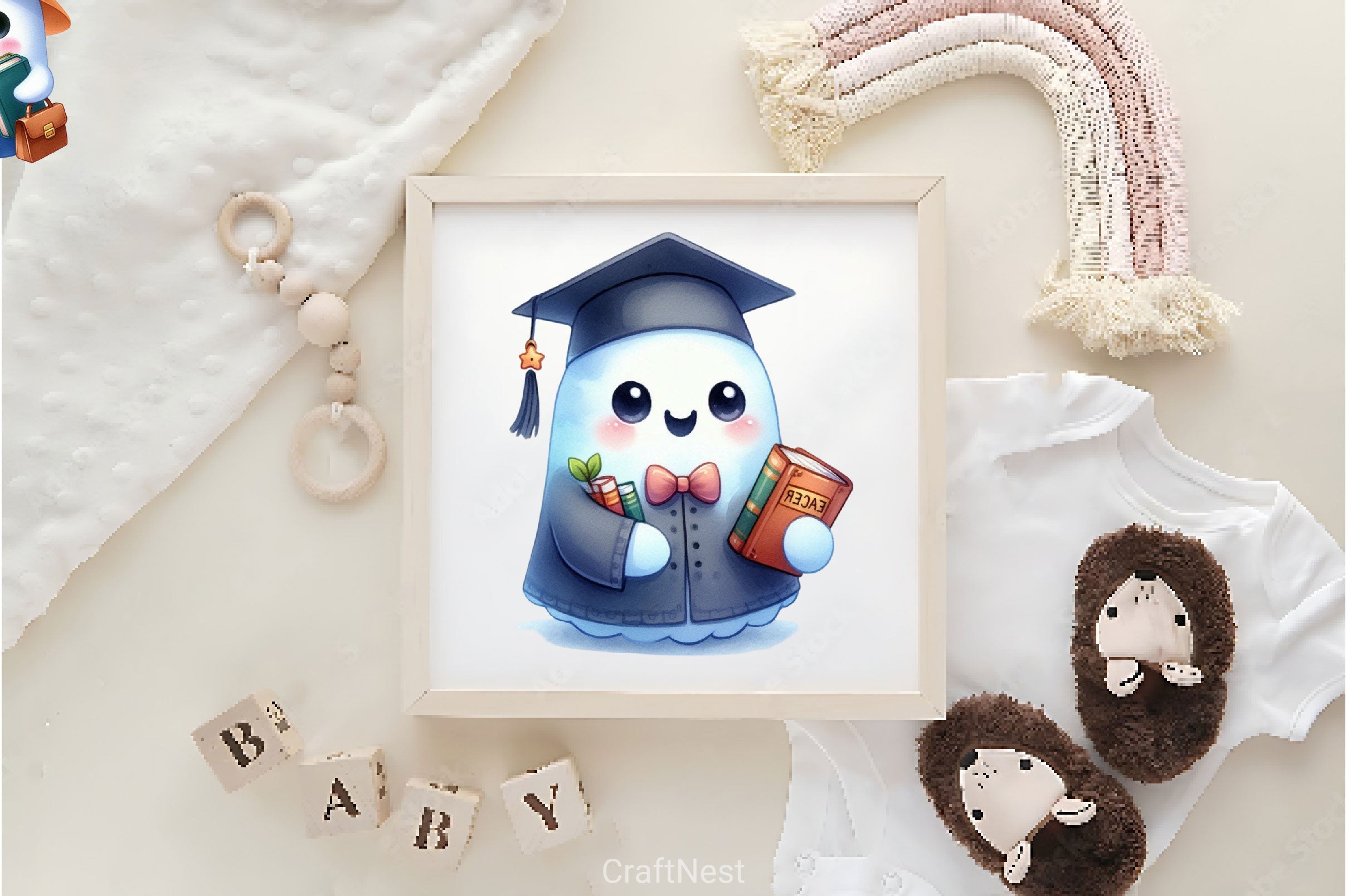 Ghost Bookworm Clipart Bundle - CraftNest - Digital Crafting and Art