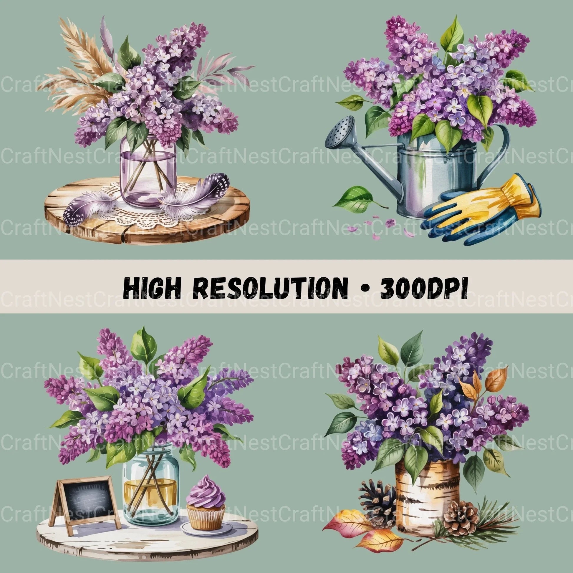 Lilacs Clipart Bundle - CraftNest - Digital Crafting and Art