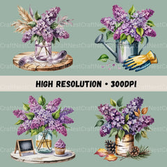 Lilacs Clipart Bundle - CraftNest - Digital Crafting and Art