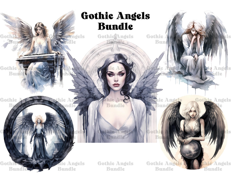 Gothic Angels Clipart - CraftNest