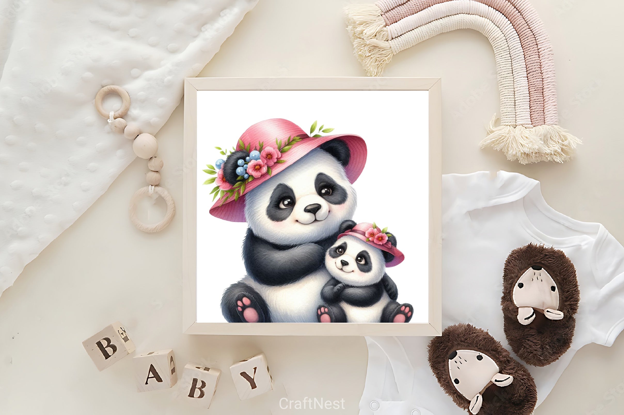 Panda Mom & Baby Clipart Bundle - CraftNest - Digital Crafting and Art