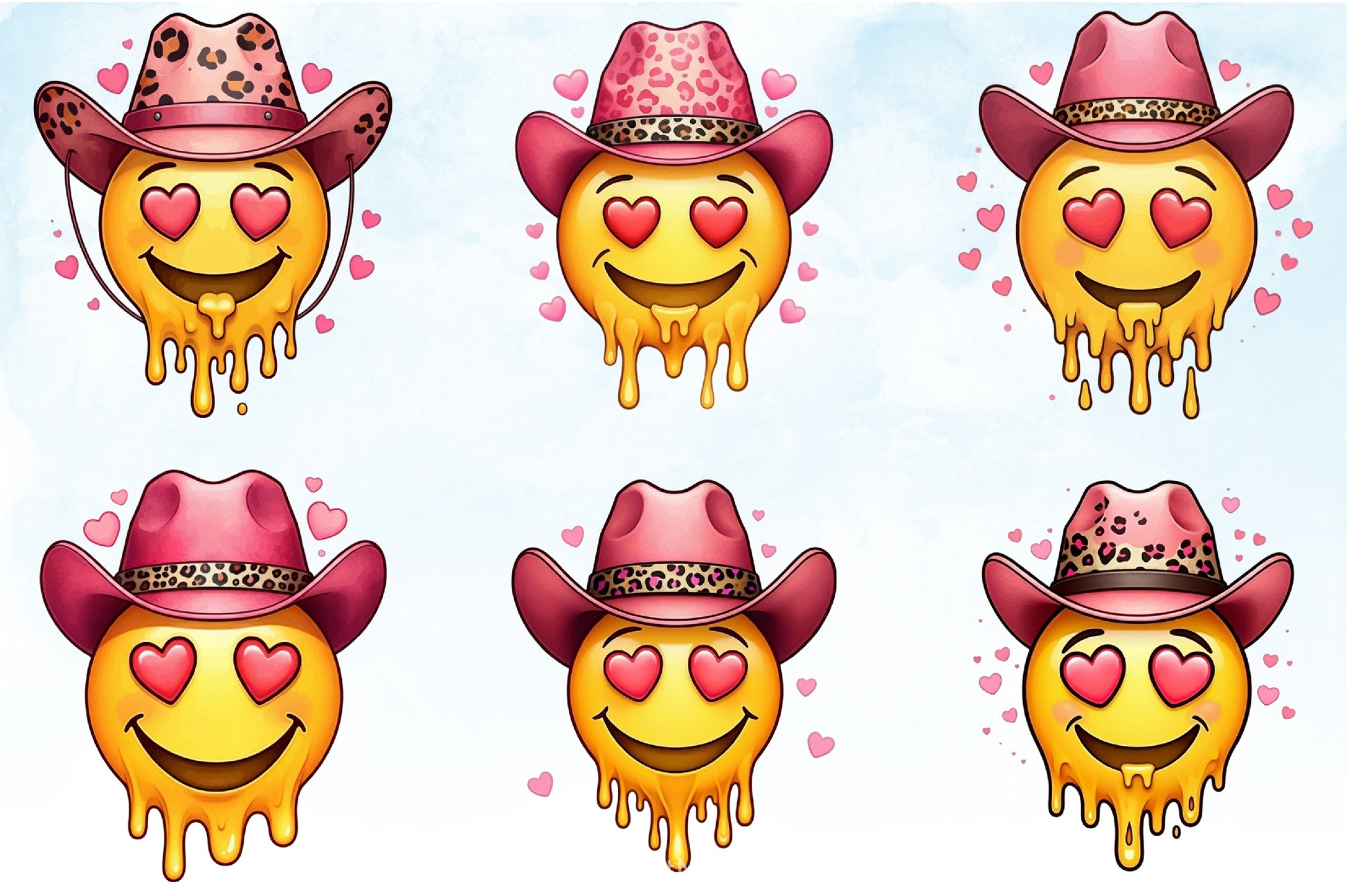 Valentine Cowboy Hat Emoji Clipart Bundle - CraftNest - Digital Crafting and Art