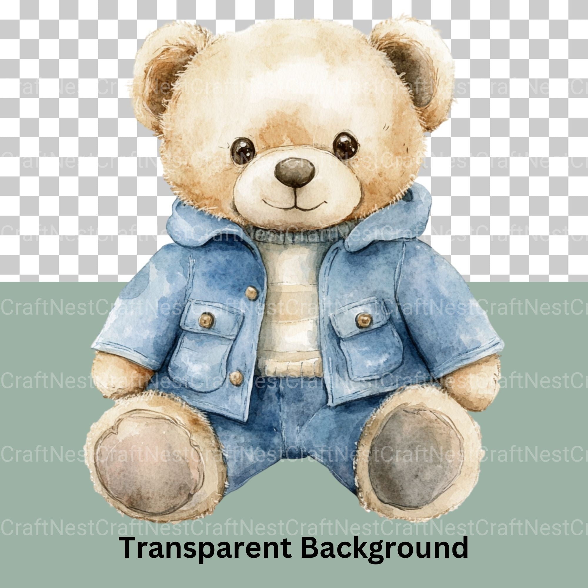 Blue Teddy Bear Clipart Bundle - CraftNest - Digital Crafting and Art
