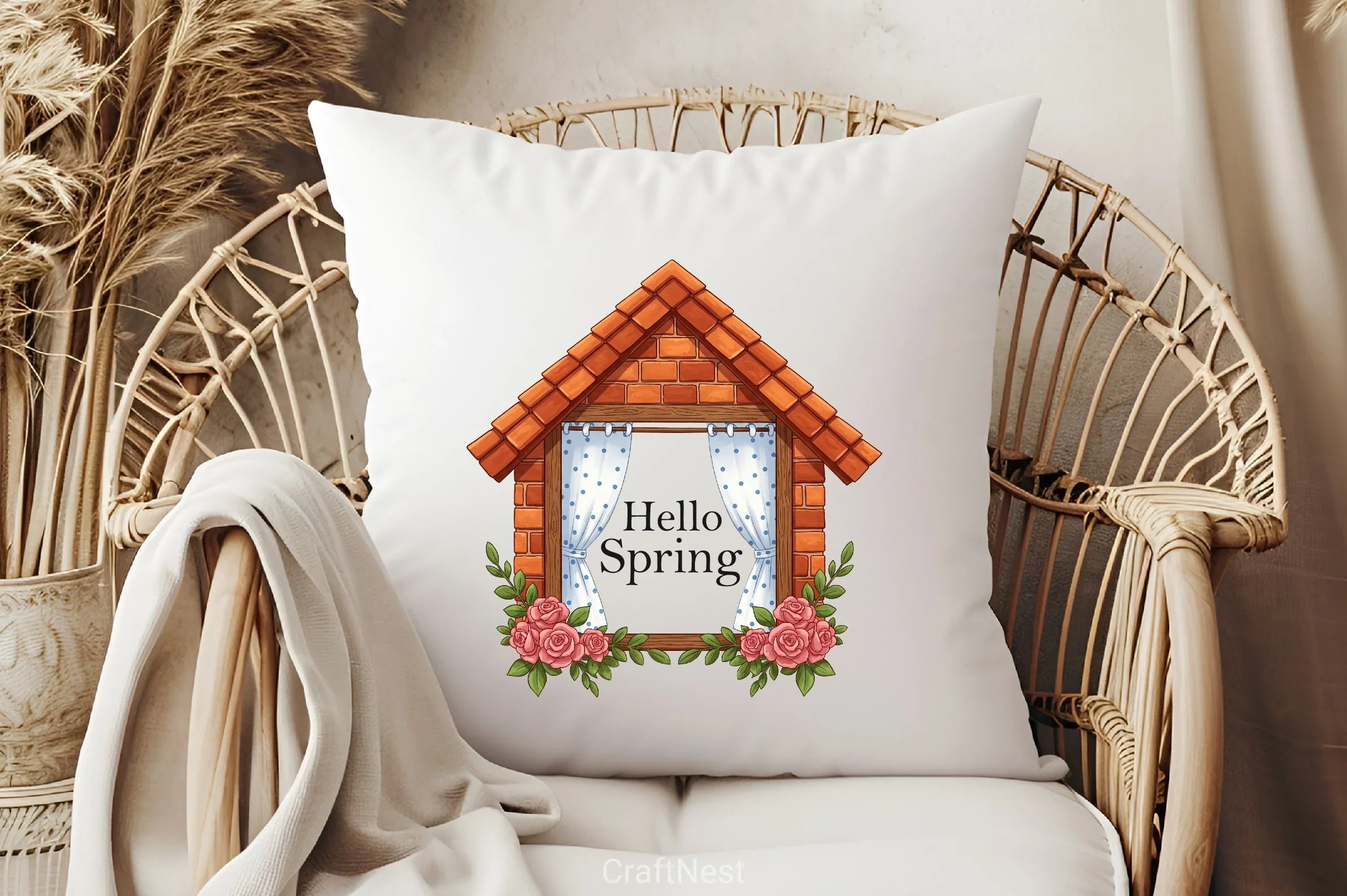 Hello Spring Window Clipart Bundle - CraftNest - Digital Crafting and Art