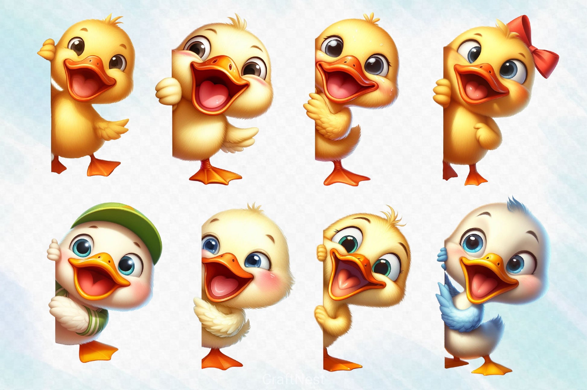 Funny Duck Peeking Around Corner Clipart Bundle - CraftNest - Digital Crafting and Art